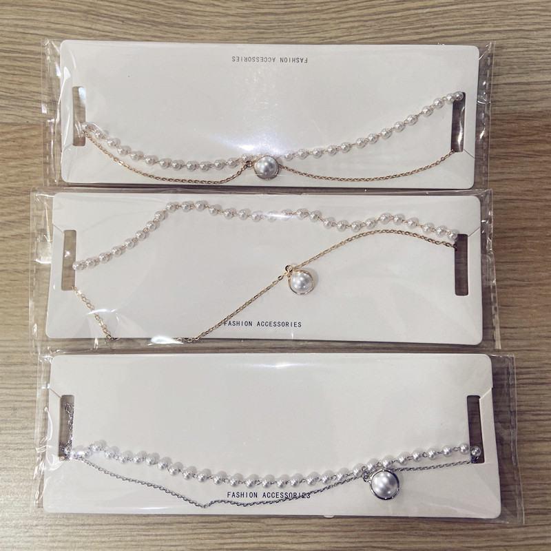 2020 двухслойная цепочка золото серебро модный чокер милый романтический женский жемчужный кулон ожерелье девушка ювелирные изделия воротник AVE