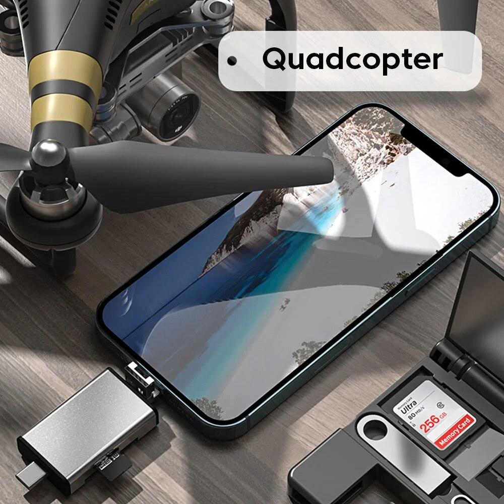 7-in-1 Multifunctional Card Reader Storage Box SD Card Micro SD Card Case OTG Adapter USB2.0 Type-C Adapter Card Storage Box