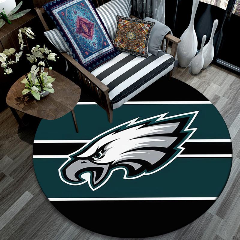 Philadelphia Eagles Round Area Rug,Carpet Rug for Living Room Bedroom Sofa Playroom Decor,Non-slip Floor Mat