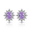 Серьги-гвоздики из стерлингового серебра 925 пробы, модные, легкая роскошь, подсолнух, ледяной цветок, огранка циркон, подарок на день рождения, годовщину