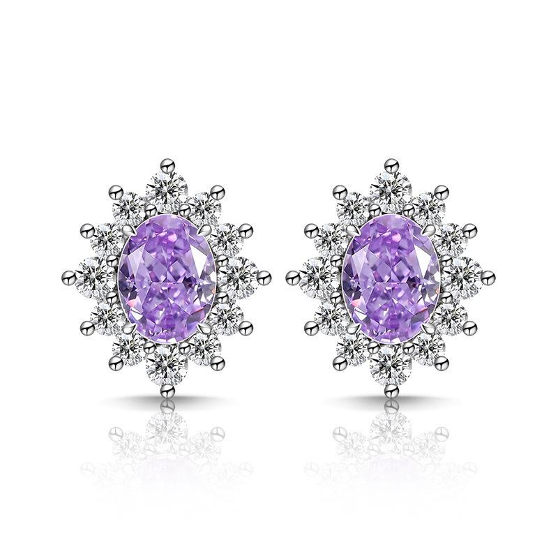 Серьги-гвоздики из стерлингового серебра 925 пробы, модные, легкая роскошь, подсолнух, ледяной цветок, огранка циркон, подарок на день рождения, годовщину