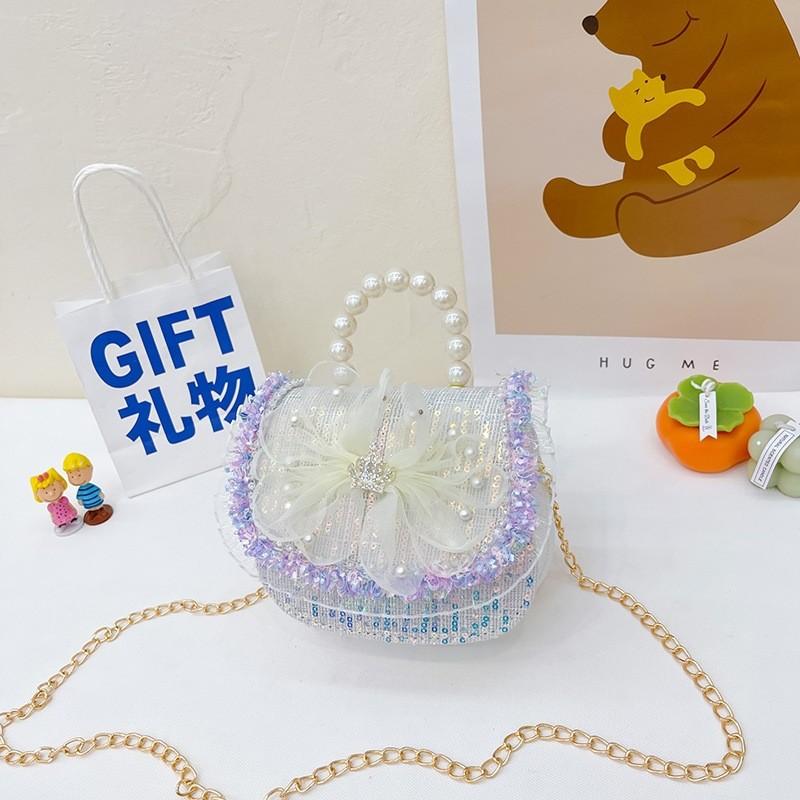Xiaoxiangfeng Bow Lace Bag Pearl Handheld With Durable Material For Toddlers