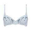 AMOSTYLE Airy Feel Heart Bloom M007 Size D70 Bra, Garden, (Blue),