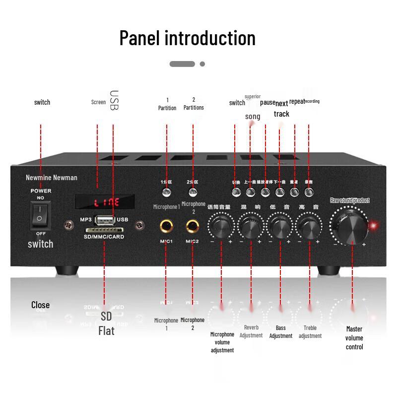 Newmine R16 Ceiling PA System (1 Amp, 6 Speakers) (CN version)