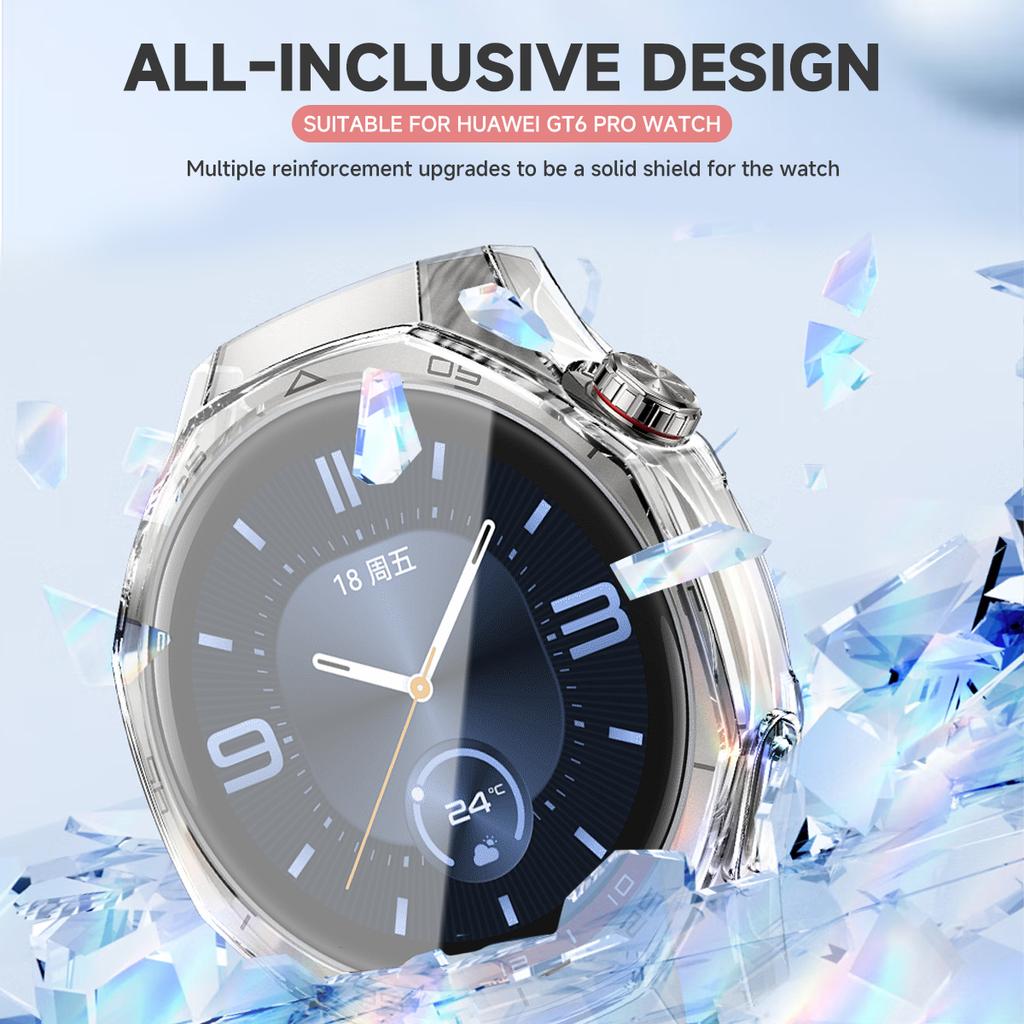 Чехол из ТПУ + Силиконовый ремешок для Huawei Watch GT6 Pro 46 мм Всесторонний защитный чехол-оболочка для экрана Спортивный ремешок Браслет