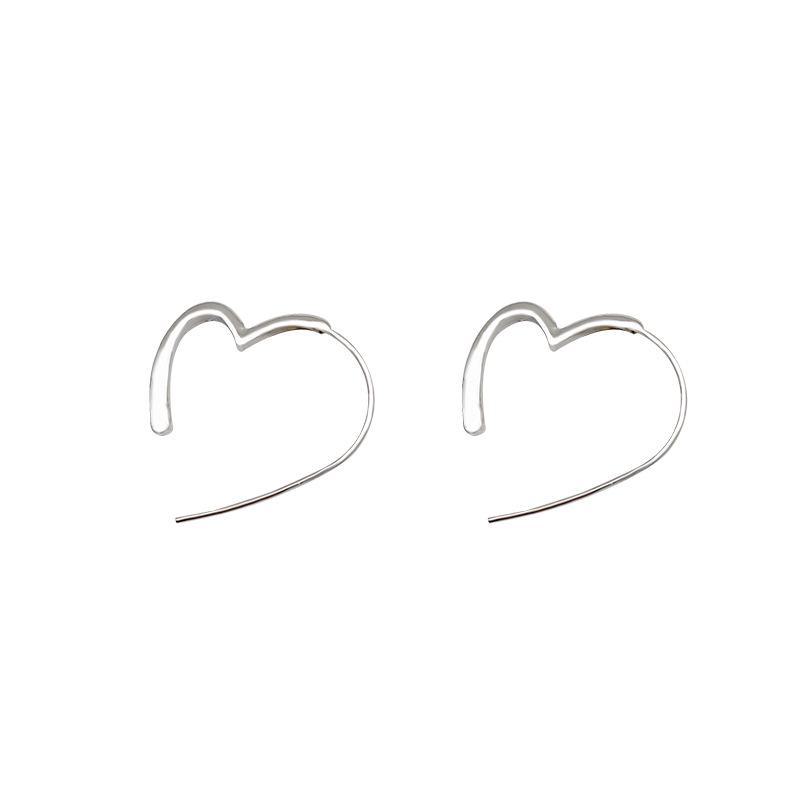 Серьги-гвоздики S925 из серебра, роскошные, нишевые, в форме сердца - модный, универсальный дизайн для женщин
