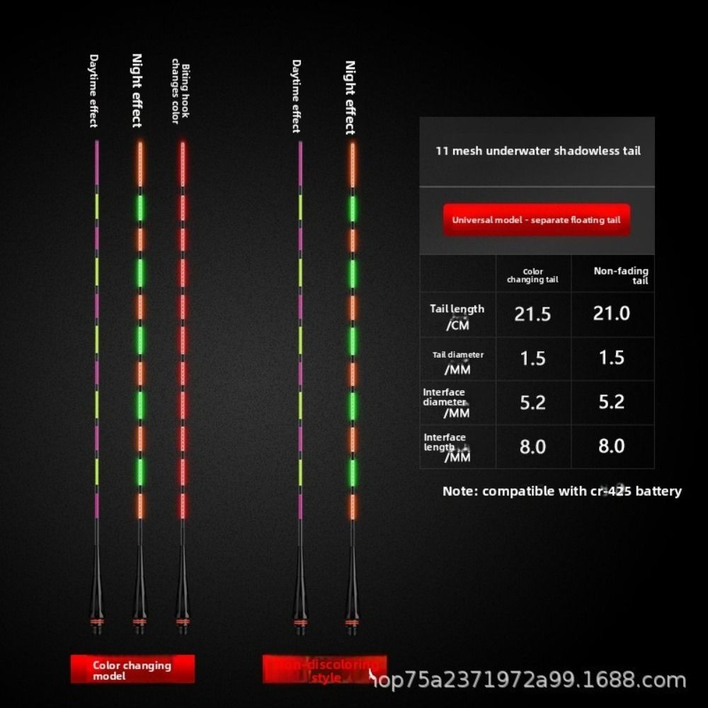 2pcs Super Bright LED Smart Float Top Luminous Electronic Floats Luminous Float Outdoor Fishing