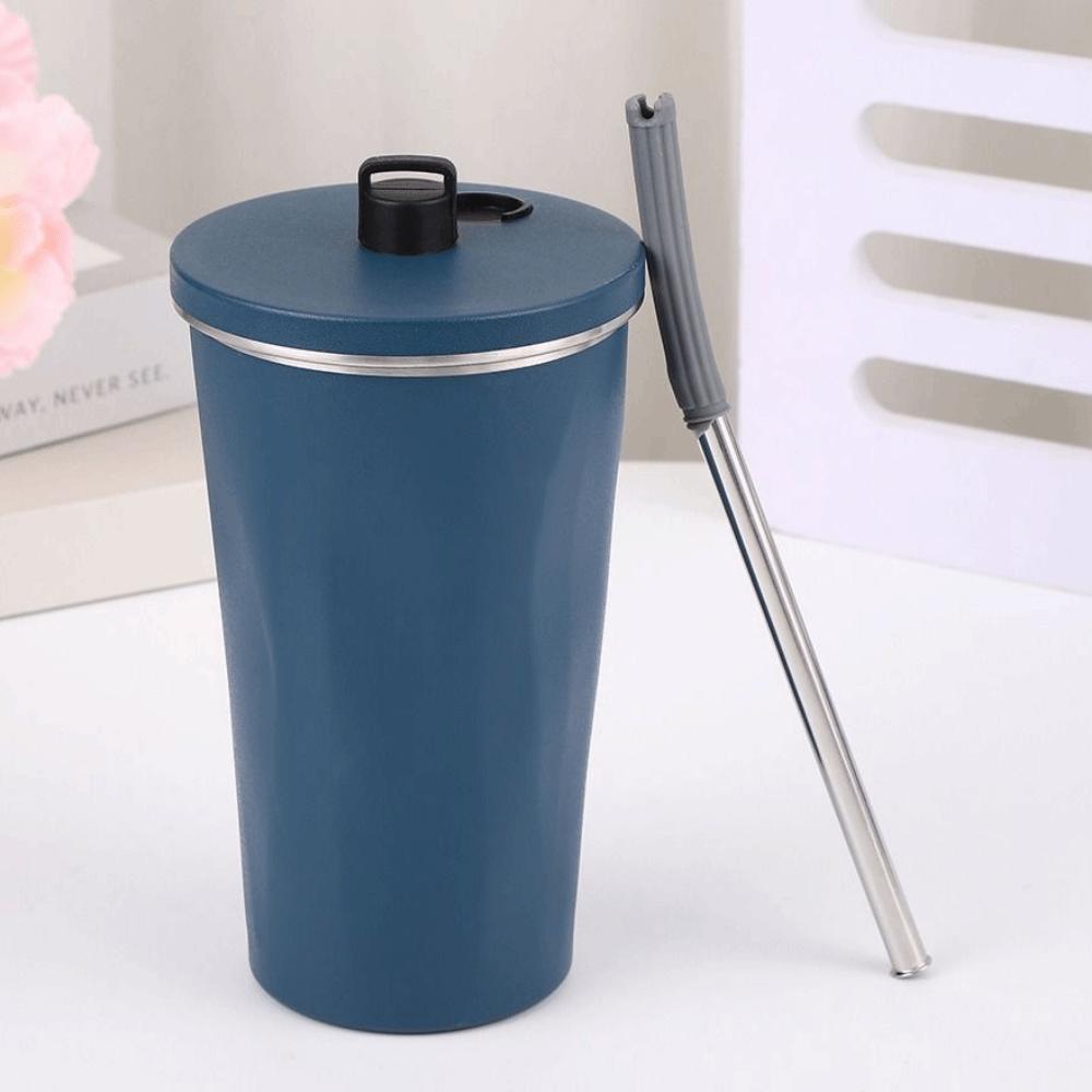 Creative Travel Insulated Tumbler 600ML with Straw Stainless Steel Thermal Mug Leak Proof with Lid Stainless Steel Coffee Cup
