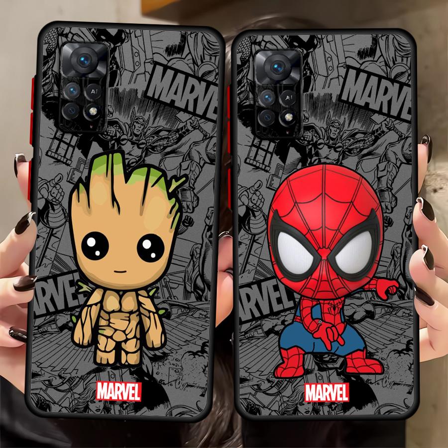 Мультяшный Человек-паук Гроот Marvel Чехол для телефона для Xiaomi Redmi Note 14 A4 12 13C 9S 11 10 13 Pro Plus 14C
