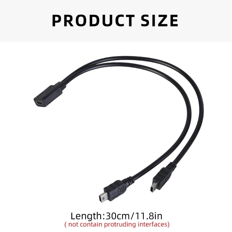 Портативный разветвитель USB C (мама) на двойной Mini USB 5Pin (папа) USB-разветвитель кабель для зарядки Type C для устройств Type C