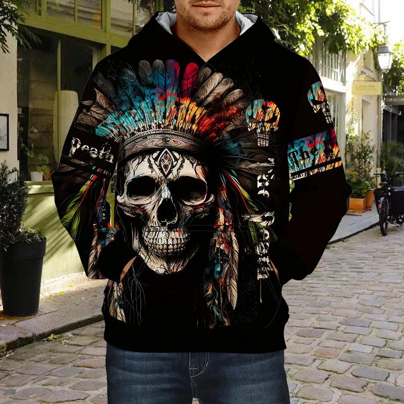 Осенняя новинка 3D Mysterious Chief Printed мужская тонкая толстовка с капюшоном Повседневная, удобная 3D цифровая печать толстовка мужская