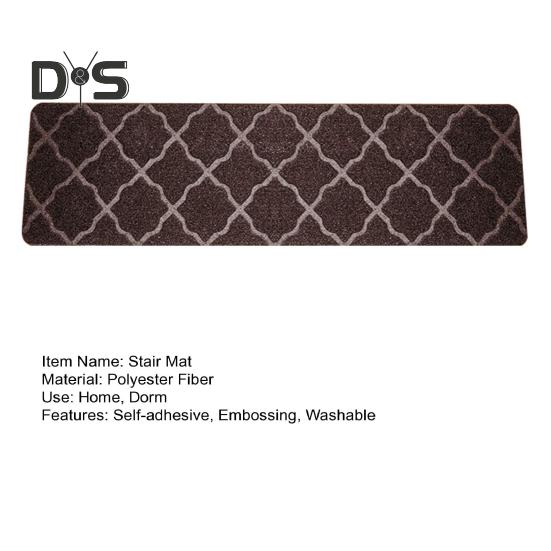 Non-Slip Stair Mat Self-adhesive Strong Adhesion Easy Installation No Cutting Reusable Different Embossing Stair Floor Treads Washable Dorm Home