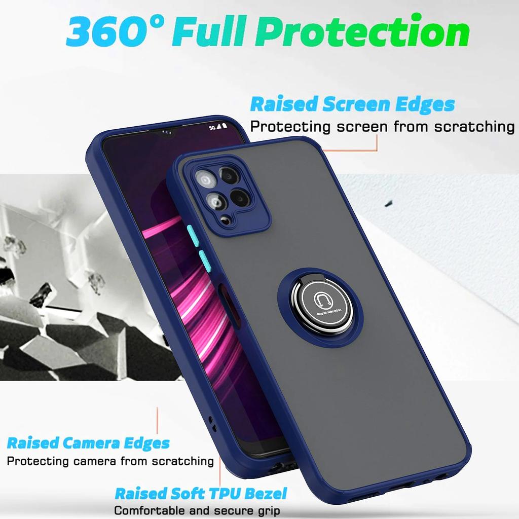 Чехол Armor Matte для телефона T-Mobile Revvl 6X 6 Pro T 5G, чехол-кольцо с магнитным держателем, подставка, противоударный, для бизнеса, полная защита