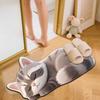 Floor Mat 3D Cartoon Cat Pattern Rug Non-Slip Backing Easy Maintenance Living Room Rug