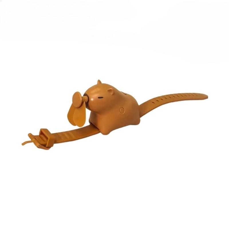 Мультяшные часы-вентилятор с капибарой для детей, наручный вентилятор с 3 скоростями, мягкий ремешок, портативный ручной охладитель, подарок, сувениры для дня рождения