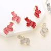 S925 Silver Mori Style Maple Leaf Floral Drop Earrings - Colorful Petal Studs for Women