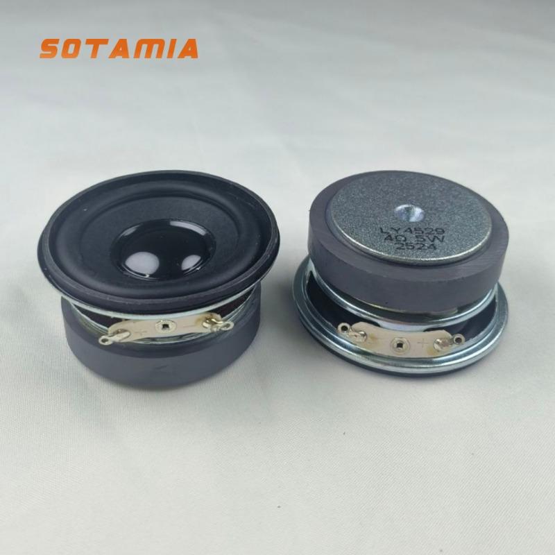 SOTAMIA 2Pcs 2 Inch 52mm Round Full Range Speaker 4 Ohm 5W 13 Core External Magnetic Audio Loudspeaker DIY Bluetooth Speaker