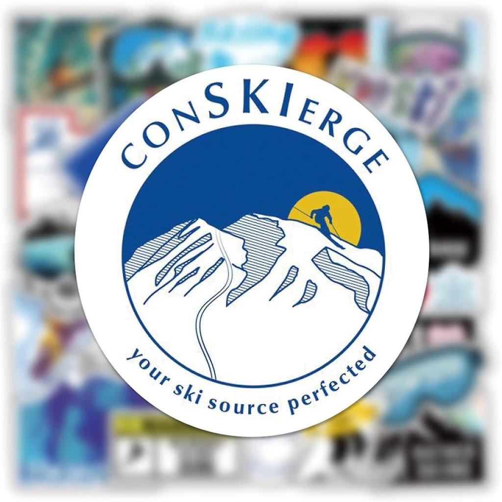 Winter ski sticker pack 50 pieces colorful ski cartoon stickers ski helmet stickers for flask, water bottle,vinyl waterproof graffiti decals for kids