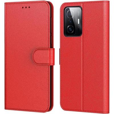 Защитный чехол - Xiaomi - 11T 5G - Красный - Эффект кожи - Защита от царапин и ударов
