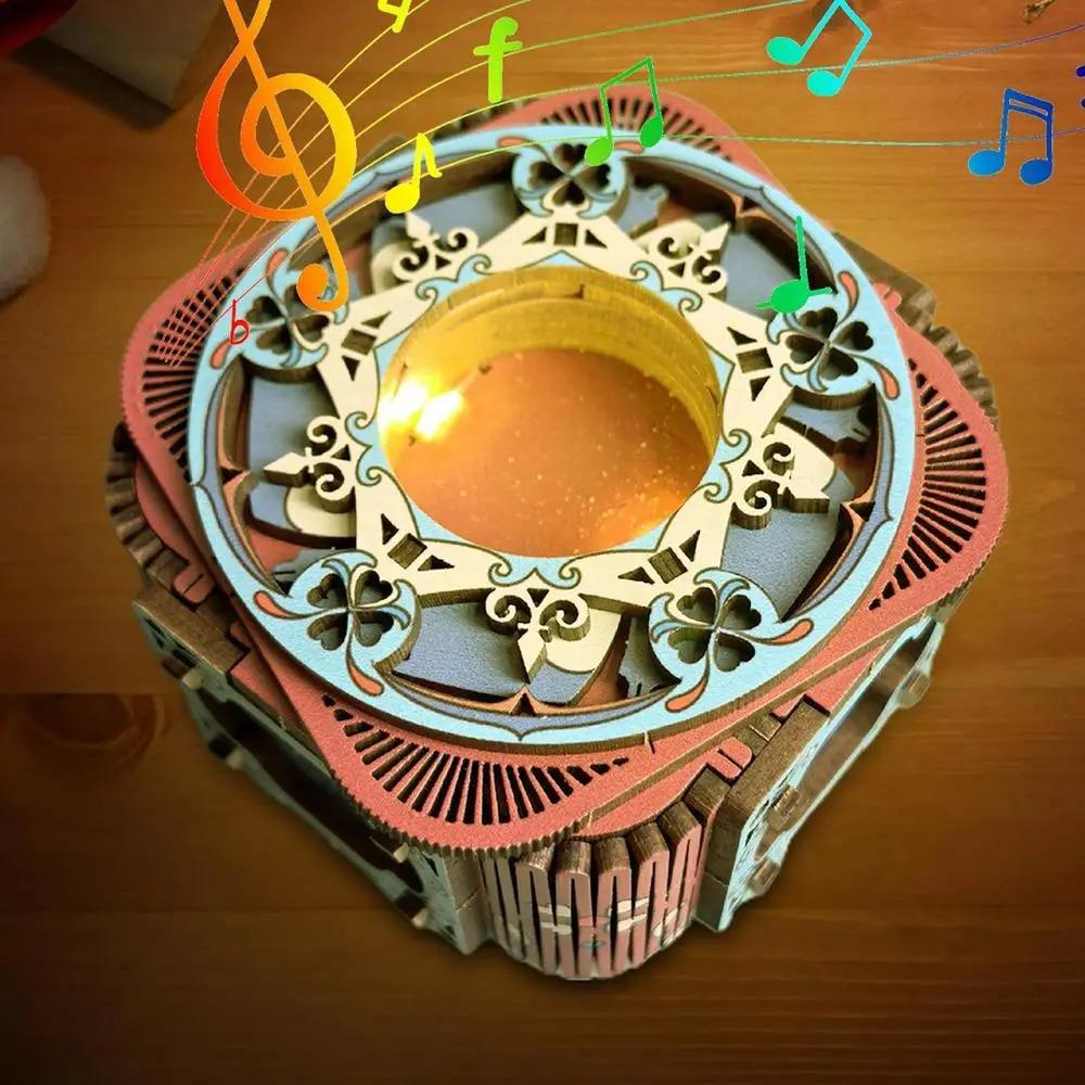 City of Sky 3D Puzzle Music Box Model Kit Assembly Ring Box Music Box Wood Puzzles  Adults