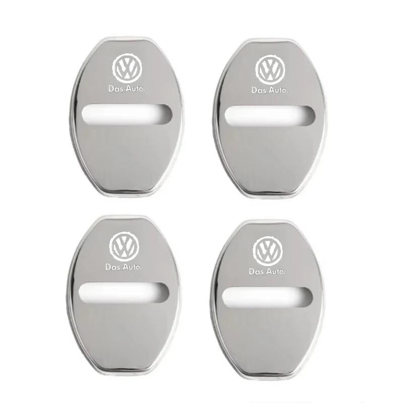 Для VOLKSWAGEN VW 4 шт. Сплавные Накладки на Замки Дверей Автомобиля Наклейки-Защита для Volkswagen Passat Touareg Tiguan Golf Bora Jetta