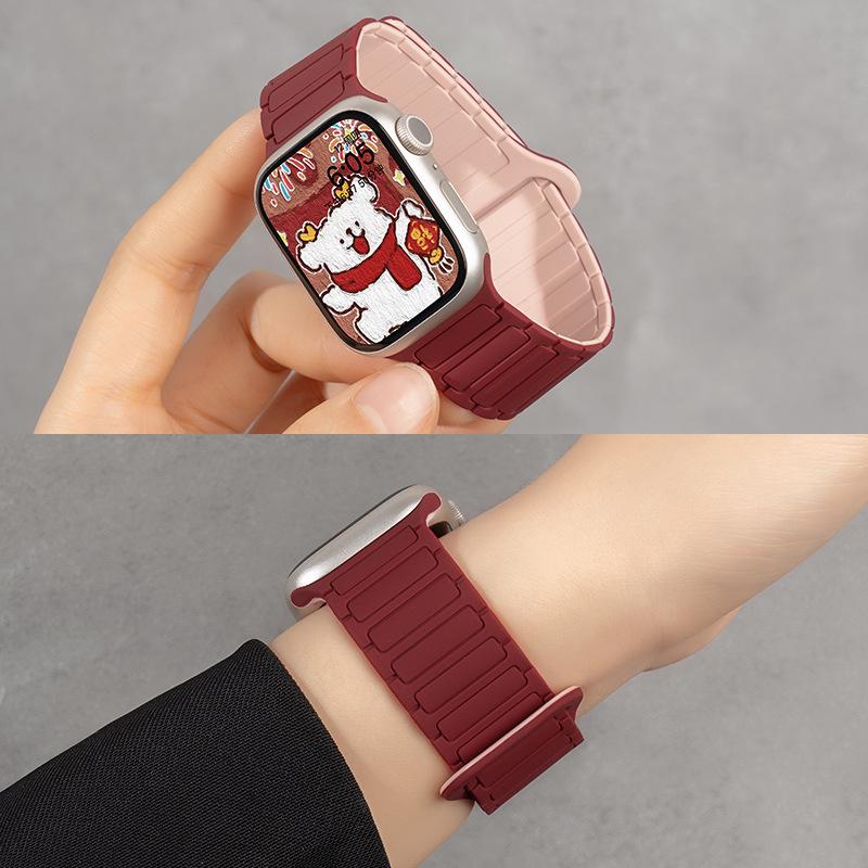 Силиконовый ремешок Jingyi для Apple Watch S7/S8/S9/S11 и iWatch10 с магнитной застежкой