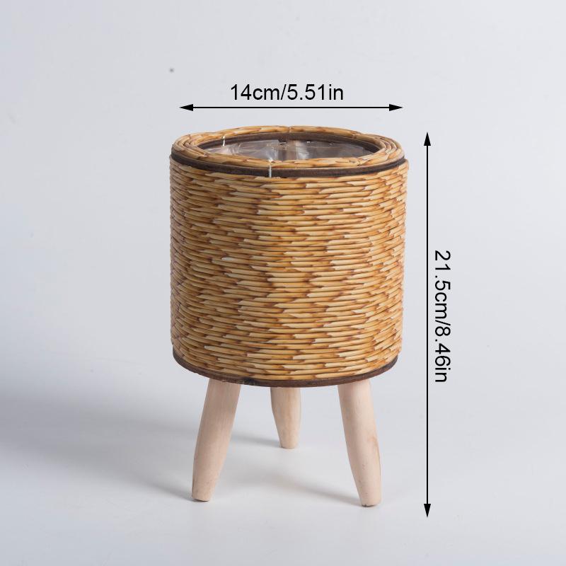 Basket with Removable Legs Flower Shelf Imitation Rattan Flower Stand Plant Stand Basket