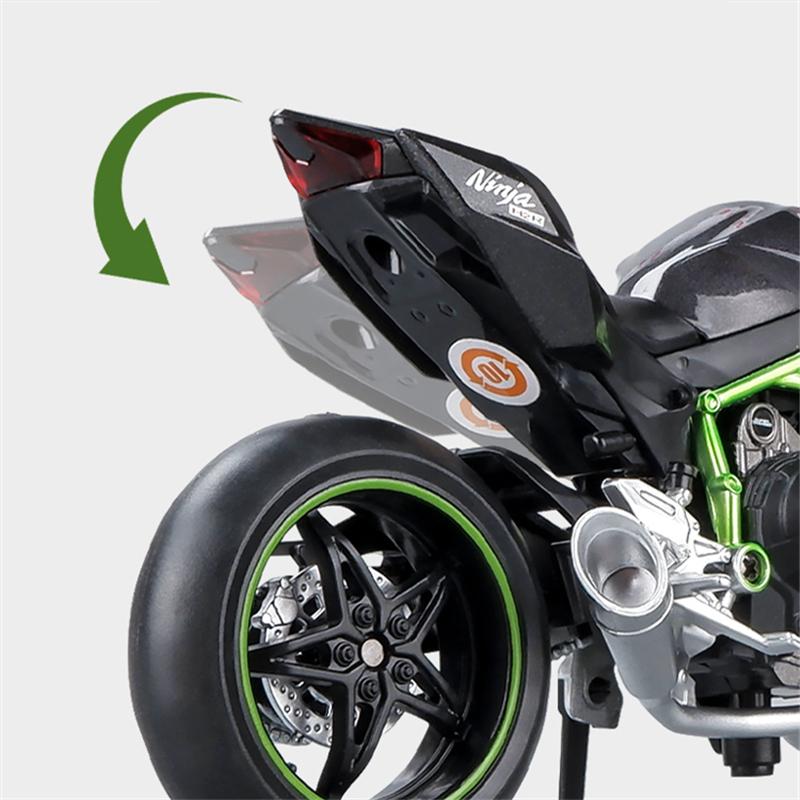 1/12 Kawasaki Ninja H2R Alloy Racing Cross-country Motorcycle Model Simulation Toy Street Motorcycle Model Collection Kids Gifts