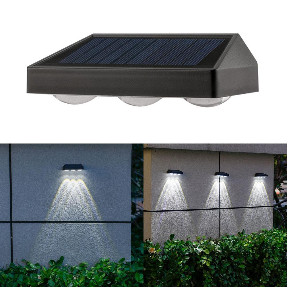 3LED Waterproof Solar Wall Lamps 2LED Solar Wall Lights Yard Atmosphere Wall Lights Decor