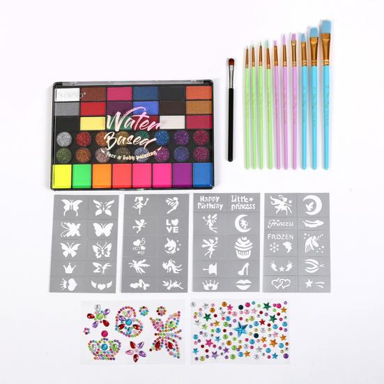 42 цвета набор для раскрашивания лица для детей на вечеринку в честь Хэллоуина палитра для макияжа набор для тела для клоуна-косплея шоу на день рождения