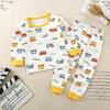 Winter Kids Long Sleeve O Neck T Shirt Pants Set Casual Baggy 2pcs Suit Cotton Cartoon Printes Outfit