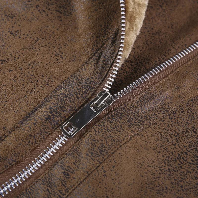 Men's Lamb Fur Leather Jacket - Thick, Warm Motorcycle Coat, Casual Large Size for Europe and America.