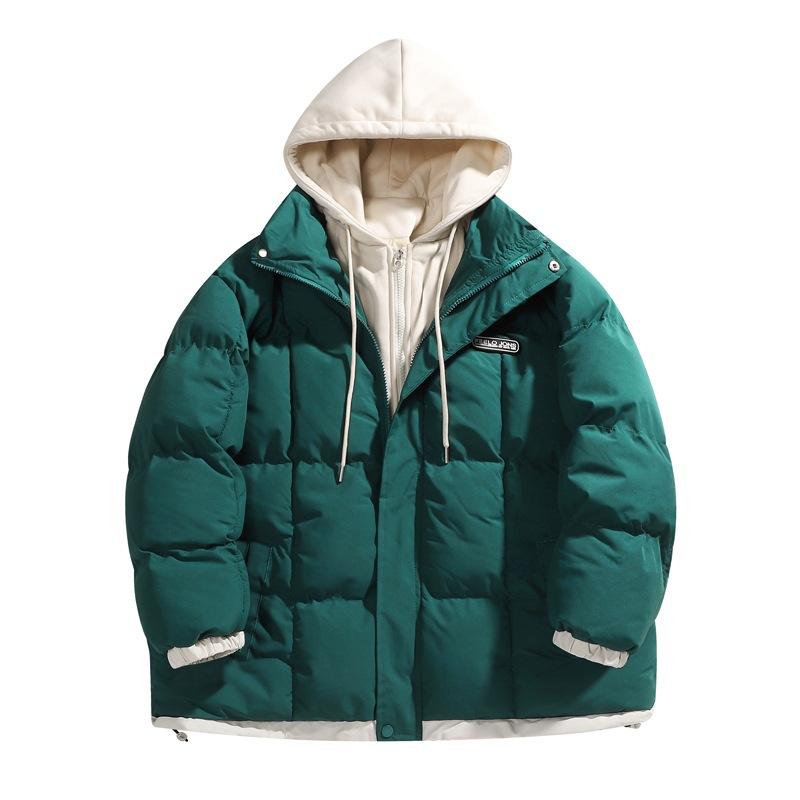 Американская японская ретро корейская версия поддельная двухкомпонентная куртка с капюшоном в гонконгском стиле свободная теплая куртка с капюшоном мужская одежда