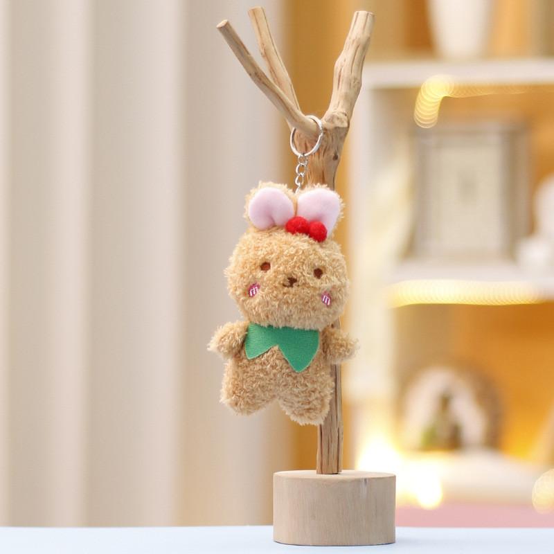 Rabbit Panda Keychain Cute Cartoon Girl Backpack Decorative Pendant Plush Doll