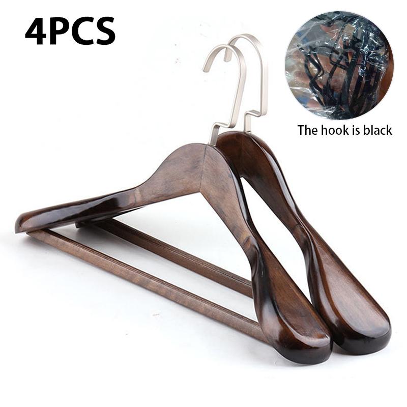 Вешалка для костюмов премиум-класса, 4 шт., широкие плечики, гладкая отделка, деревянные вешалки для одежды, прочная стойка для шкафа, магазина одежды, витрины