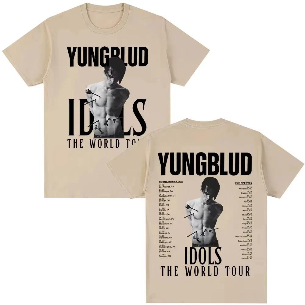 Yungblud IDOLS Мировой Тур 2026 Футболка Мужская Женская Хип-Хоп Короткий Рукав Футболки Повседневная Хлопок Оверсайз Футболка Уличная Одежда