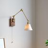 Used Copper French Retro Wabi-Sabi Style Swing Arm Wall Sconce for Bedroom or Living Room.