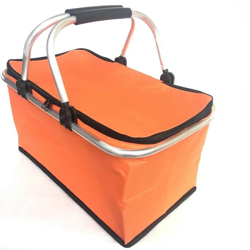 Car Oxford Outdoor Picnic Insulation Storage Basket Refrigerated Food Delivery Box Folding Shopping Basket Trunk Storage Box