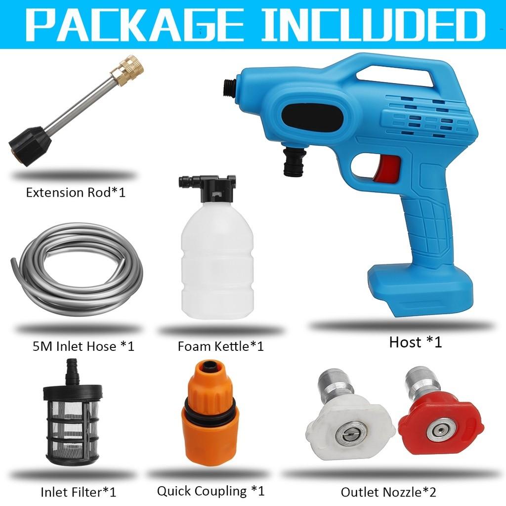 1800 Вт Беспроводные водоструйные пистолеты для мойки автомобилей высокого давления 85 бар Электрическая автомойка Портативный водяной пистолет-распылитель