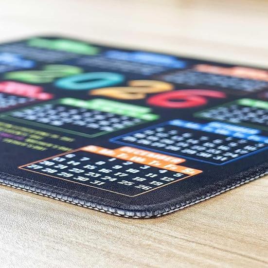 Календарь 2026 года Коврик для мыши с нескользящей резиновой основой Прошитый край Прямоугольный Водонепроницаемый Домашний Офисный Игровой Компьютер Ноутбук Коврик для мыши Настольный коврик