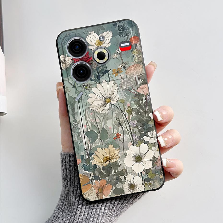6,78" Для Tecno Pova 6 Neo Чехол Pova6 Neo Задняя крышка Стильный узор Черный силикон Мягкие чехлы для телефона Для Tecno Pova 6 Neo Fundas