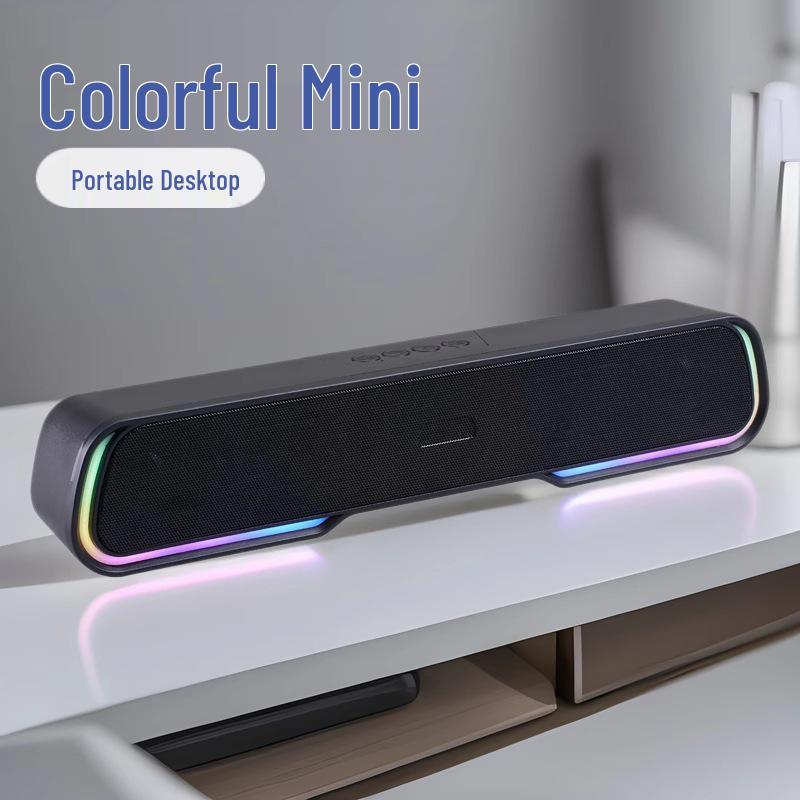 RGB Bluetooth Speaker: Wireless Luminous Portable Long Strip Desktop Sound Bar
