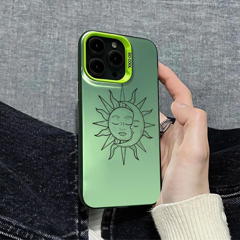 Новый рисунок солнца и луны, нарисованный от рукиДля серии iPhone 11 12 13 14 15 16 17 XS XR X 12 13 Plus Pro Max SE Противоударный прочный красивый великолепный