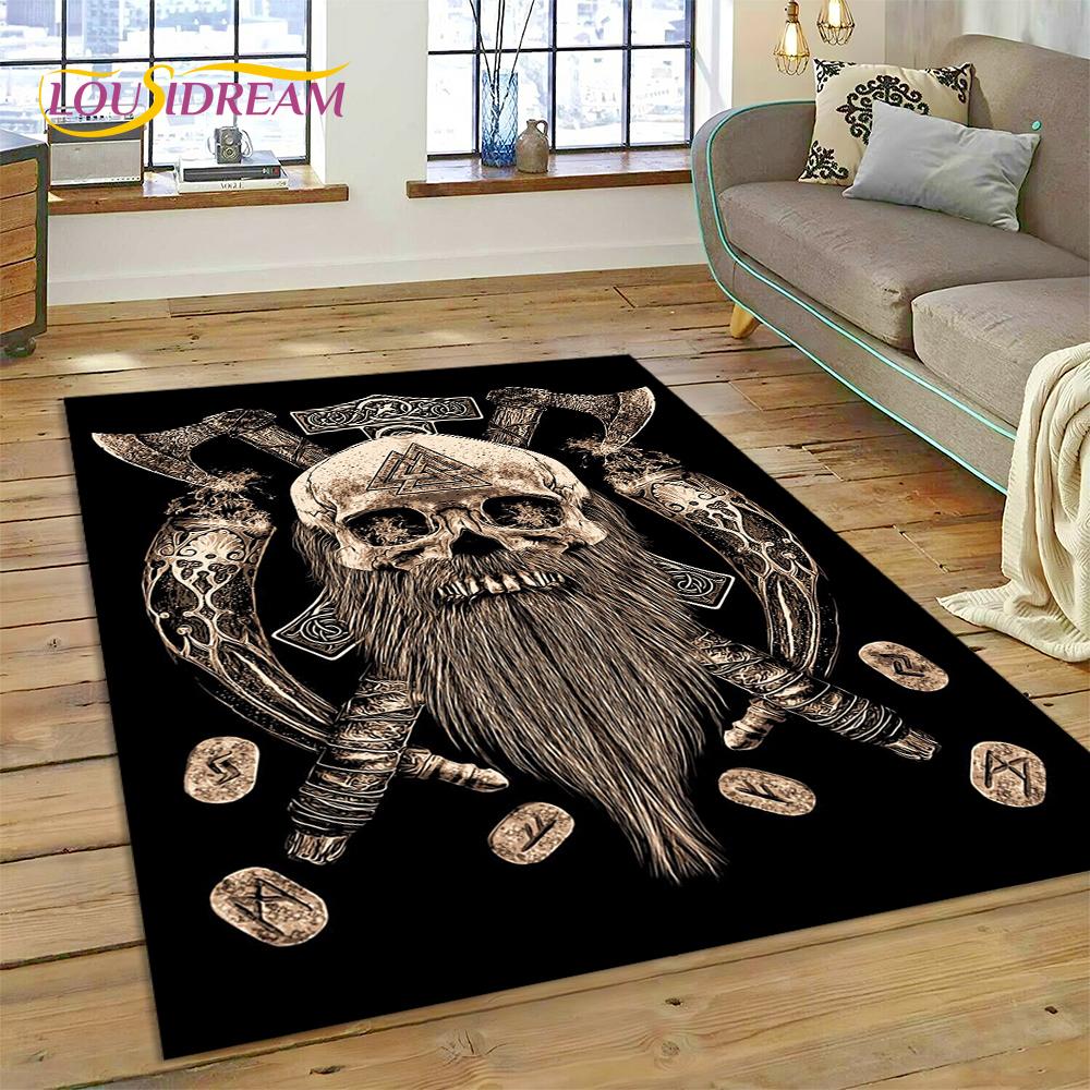 Викинг, скандинавская мифология, Один, Валгалла, символы, ковер для дома, гостиной, спальни, дивана, коврик для двери, декор, детский нескользящий напольный коврик