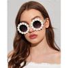 Adults Disco Festival Daisy Sunglasses For Women Shades Flower Sun Glasses Round Frame