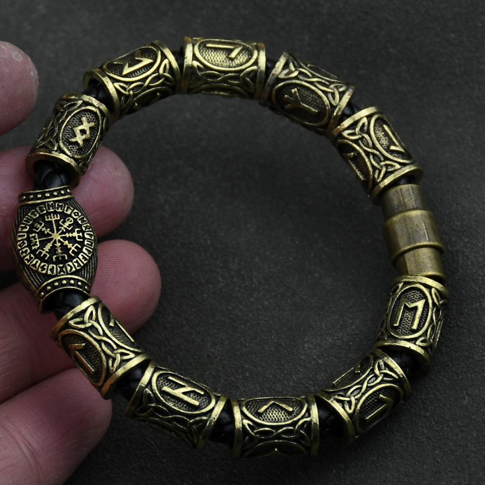 Браслет с рунами викингов Vikingo 3 шт. / 11 шт. / 13 шт. / 15 шт. Бусины с рунами Компас Вегвизир Амулет Браслет викинга Славянский Аксессуар