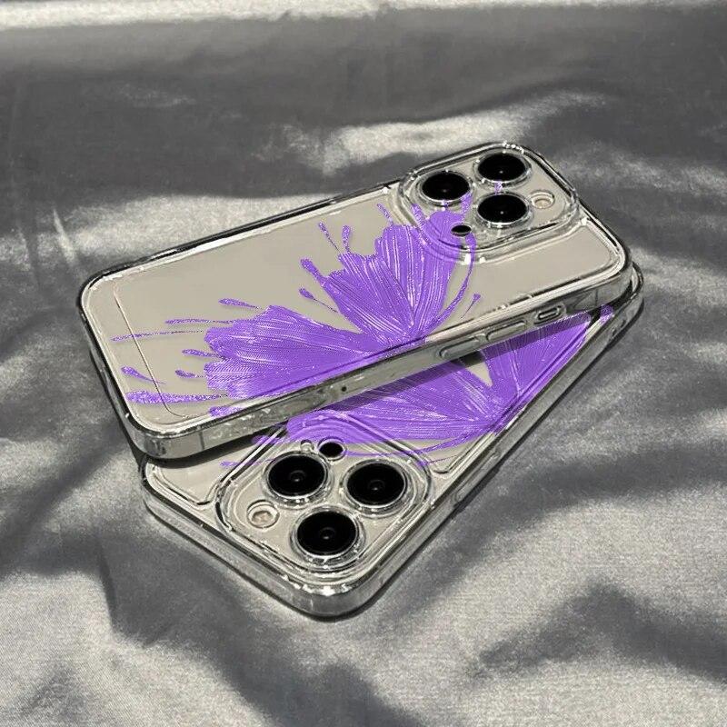 Aesthetic Butterfly Phone Case For iPhone 14 Pro Max Case iPhone 11 12 13 15 Pro Max X XS XR 7 8 SE Shockproof Soft Clear Cover