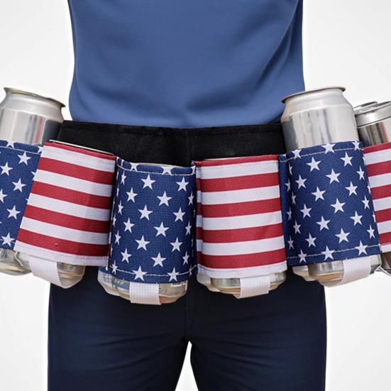 Патриотический пояс для напитков на 4 июля Унисекс Кобура для банок содовой Держатель для бутылок пива для Дня памяти Дня независимости Праздника На открытом воздухе