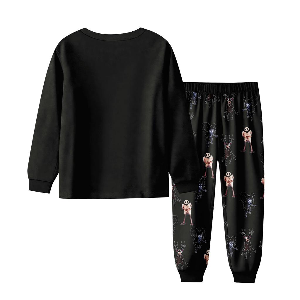 Детский модный костюм юбка топ с круглым вырезом и длинными рукавами брюки