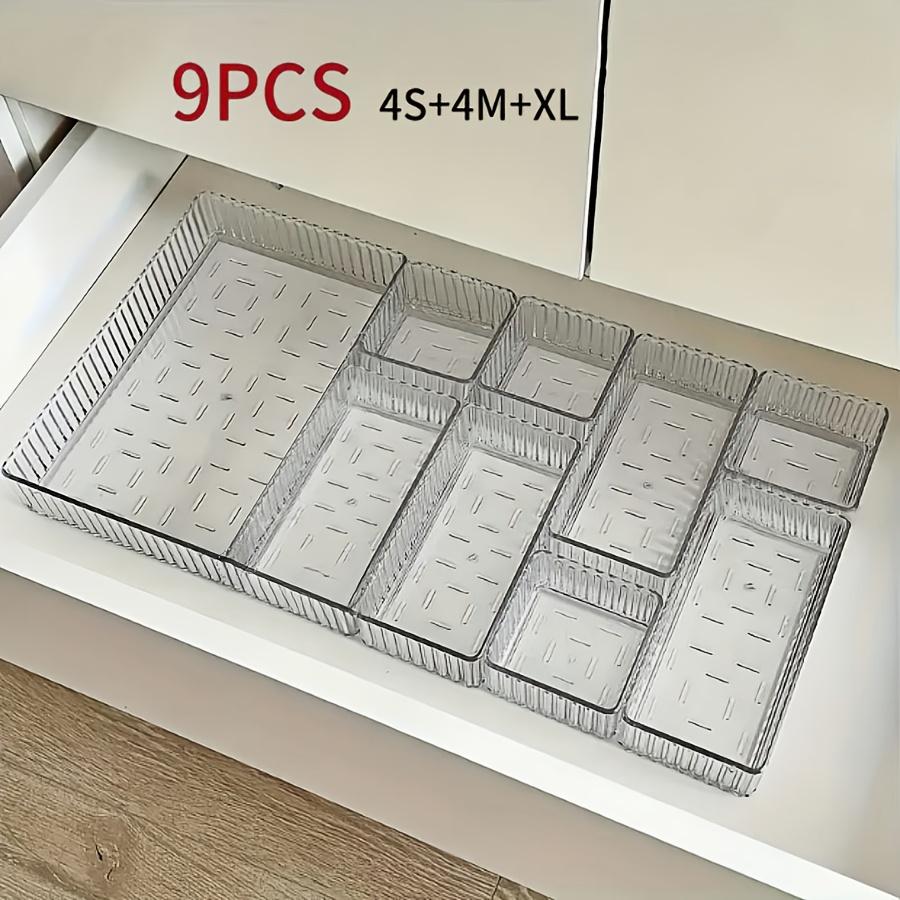 Прозрачный акриловый ящик для хранения косметики, подходит для туалетного столика, для хранения помады, теней для век, средств по уходу за кожей, для домашнего использования, разделитель для ящика, настольный органайзер для макияжа